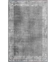 Eliana Home Baskılı, Yıkanabilir Kaymaz Taban Salon Halısı LNA0578 100x150 cm (Gri)