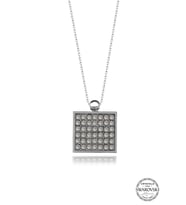 Swarovski Crystal Kadın Kare Gümüş Kolye