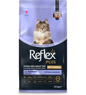 Plus Pocket Treats İlaveli Kısırlaştırılmış Anti-Hairball Somonlu Kedi Maması 1,5 kg