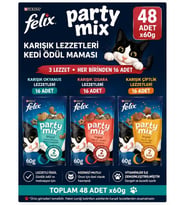 Felix Party Mix Karışık Lezzetleri Kedi Ödül Maması 48x60gr