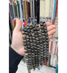 Tibet Akik Taşı Küre Kesim Siyah Beyaz 12x12mm Doğal Taş Dizi
