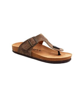 Fly Soft Mıkanos S903 Poli Hafif Taban Tokalı Erkek Terlik AÇIK KAHVE