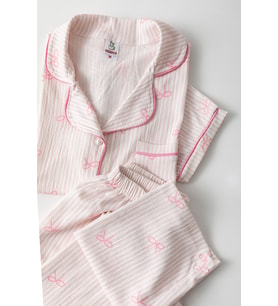 Uzun Kol Gömlek Yaka Kadın Pinterest Pijama Takımı - Mevsimlik Kadın Pijama- Geniş Beden Aralığı (Pembe)