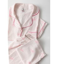 Uzun Kol Gömlek Yaka Kadın Pinterest Pijama Takımı - Mevsimlik Kadın Pijama- Geniş Beden Aralığı (Pembe)