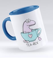 Bk Gift Tea Rex Tasarımlı Mavi Kupa Bardak - Model 1