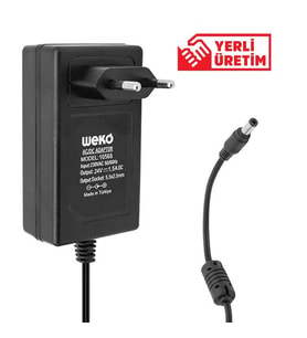 Weko 24 Volt 1.5 Amper 36 Watt Plastik Kasa Priz Tipi Adaptör (5.5X2.5 Uçlu)