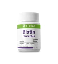 Voonka Biotin Chewable 5000 mcg Vitamin B7 İçeren Çikolata Kahve Aromalı 60 Tablet
