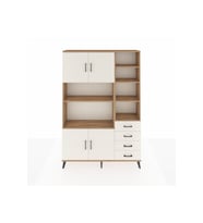 Arges Gardrop 9 Raflı 4 Çekmeceli 4 Kapaklı 132x30x195 Çam-Aytaşı