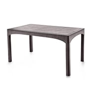 Omnipazar SY-2587 Kahverengi Rattan Dikdörtgen Kapalı Masa 90x150 cm
