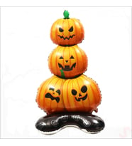 Halloween Ayaklı ve 3 Katlı Balkabağı Folyo Balon, 109cm x 61cm (Karışık)
