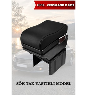 opel crossland x 2019 kol dayama Lüks geniş model Yastıklı Siyah Deri