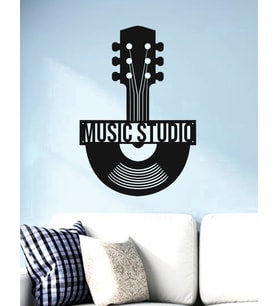 DEKOR TRENİ Music Studio Dekoratif Ahşap Duvar Dekoru