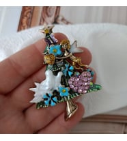 Lente Aksesuar Beyaz Güvercin,Pembe Kalpli Yeni Yıl Ağaç Broşu-Süslü Noel Yaka İğnesi (Çok Renkli)