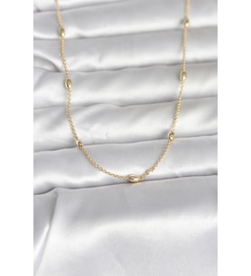 CM 14K Gold Renk Damla Topçuk Model Zincirli 60 cm Kadın Kolye TJ-BKO10980
