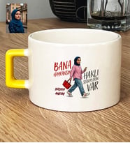 Kişiye Özel Karikatürlü Bana Hayransın Lüks Fincan Doğum Günü Hediyesi