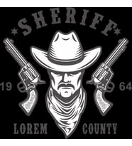 Sherif Sticker 10x10 cmRenkli Sticker