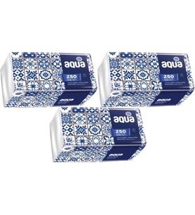 Aqua Pratik Mendil 250 Yaprak Tekli Pk (3 Lü Set)