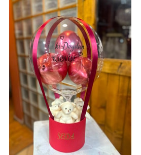 Sevgililer Günü Balon Kutusu Kişiye Özel