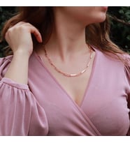 Rose Gold Kaplama Trend Geçme Gümüş Zincir