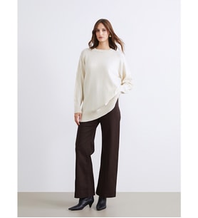 LCW Modest Kahverengi Dar Fit Geniş Paça Kadın Pantolon