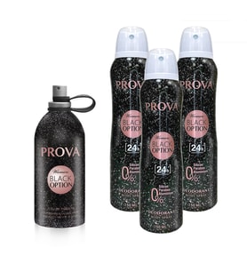 Prova Black Option Edp Kadın Parfüm 120 Ml Ve Deodorant 150 Ml 3 Adet
