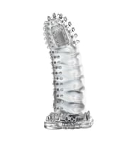 OdinsShop 4 cm Uzatmalı Eğik Titreşimli Şeffaf Penis Kılıfı