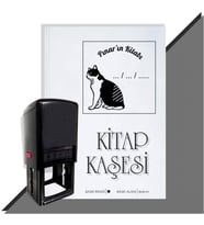 Kişiye Özel  Kara Kedi 2 Tarihli Kitap Kaşesi (Siyah)
