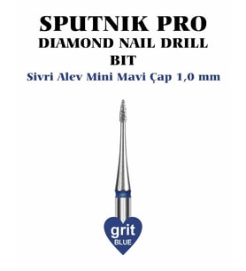 Elmas Sivri Alev Mini Freze Mavi Çap 1,0mm