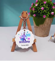 Developer Tasarımlı Kişiye Özel Hediye Developer Ahşap Anahtarlık