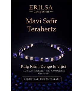 Sertifikalı Kalp Ritmi Denge Enerjisi – Mavi Safir ve Terahertz Doğal Taş 4 mm Ayarlanabilir (Çok Renkli)