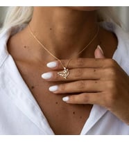 Kişiye Özel Kuş Silüet Şık Kolye 925K Gümüş (Gold)