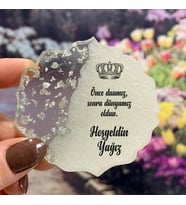 Epoksi Magnet Hediyelik - ETİKET DEĞİLDİR!! -Kral Tacı Tasarım - Doğum Günü, Sünnet Hatırası (Gümüş)