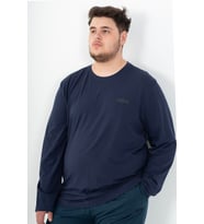Maraton Büyük Beden Erkek Bisiklet Yaka Lacivert Sweatshirt