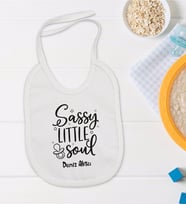 BK Kids Kişiye Özel Sassy Little Soul Tasarımlı Bebek Mama Önlüğü - Model 1