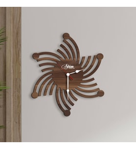 BK Gift Kişiye Özel İsimli Dekoratif 45cm Ahşap Duvar Saati-11 , Ev hediyesi , Arkadaşa Hediye , Sevgiliye Hediye