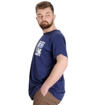 Mode XL Büyük Beden Erkek T-shirt AUTHENTIC 23140 İndigo