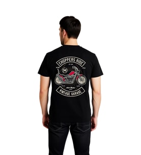 Erkek Vintage Chopper Motosiklet Kültürü Baskılı Rahat Kesim Kısa Kollu Tişört Günlük Modern Şık