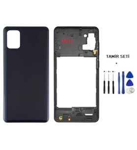 Samsung Galaxy A31 - SM-A315F FULL Kasa Arka Kapak Takım SİYAH - TAMİR SETİ