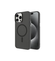 Apple iPhone 15 Pro Max Uyumlu Kılıf Zore M-safe Şarj Özellikli Buzlu Transparan C-Pro Sert Kapak (Siyah)