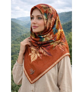 Soft Pamuk Eşarp-90 X 90 -06109 (Kiremit)