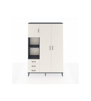 Arges Gardrop 6 Raflı 3 Çekmeceli Tek Askılı 132x30x195 Antrasit-Aytaşı