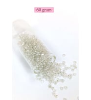 Dökme Cam Kum Boncuk (8/0) 3 mm - 60 Gram - Şeffaf Gümüş - BNC201
