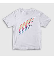 Presmono Unisex Çocuk Beyaz Show Pilot Airplane Uçak T-Shirt 411632tt (Beyaz)