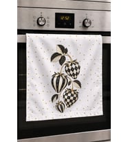 Valerine Life El Kurulama Havlusu 30x50cm Mutfak, Fırın için Pamuklu Emici Altın Benekli Çilek