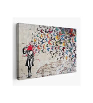 Banksy Kelebek Kanvas Tablo Kelebek Kız İntihar Tablosu-5389