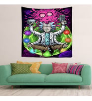 Rick and Morty Desen Leke Tutmaz Kadife Dokulu Kumaş Duvar Örtüsü Duvar Halısı Tapestry (Çok Renkli)