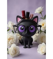 MYCRAFT3D Kedi Figürlü Gözlük Standı Gözlüklük Kalemlik Makyaj Fırçası Ruj Organizer Masaüstü Dekoratif Ofis Düzenleyici