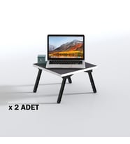 Kenzlife laptop dizüstü bilgisayar sehpası tankutay gri 2 li set 20*39*39 yemek sofra siyah ayak