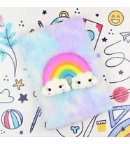 Gifttime Renkli Gökkuşağı Squishyli Peluş Defter