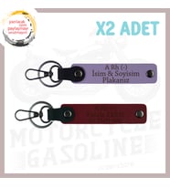 Mor Menekşe-Bordo, Motorcuya Özel, İsim Plaka ve A Rh (-) Kan Grubu Yazılı Özel Üretim x2 Anahtarlık
